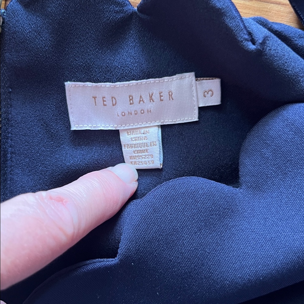Ted Baker Navy Off Shoulder Cocktail Dress US Size 6-8/Medium In Beautiful Bag - Picture 7 of 13